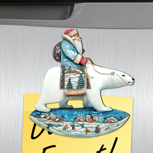 Polar Bear Santa Shape Refrigerator Magnets Set of 3