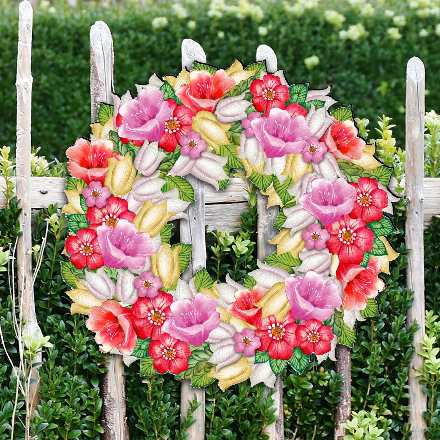 Summer Flowers Holiday Door Wreath by G. DeBrekht - Easter Spring Decor - 8185303-2H