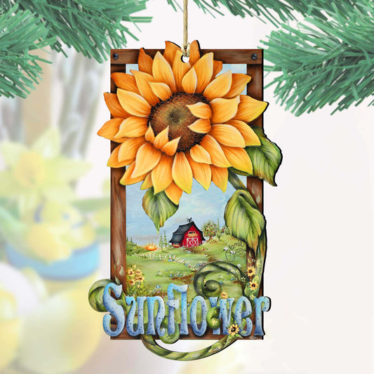 Sunflower Farms Wooden Ornaments by Jamie Mills-Price - Easter Spring Decor - 8457701