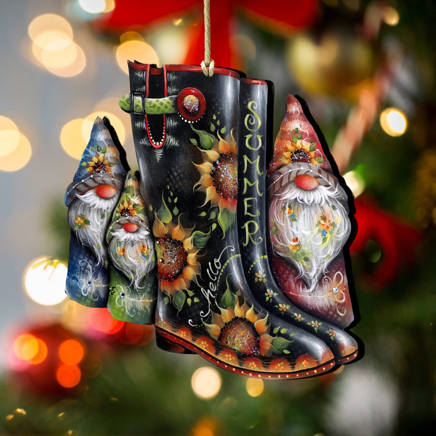 Hello Summer Boots Wooden Ornaments by Jamie Mills-Price Love Kids Family Decor - 8611062-3-MP