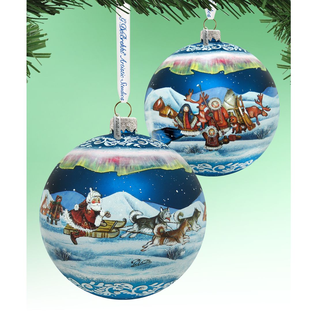 Northern Light Ball Glass Ornament Limited Edition by G. DeBrekht - Christmas Decor - 73856