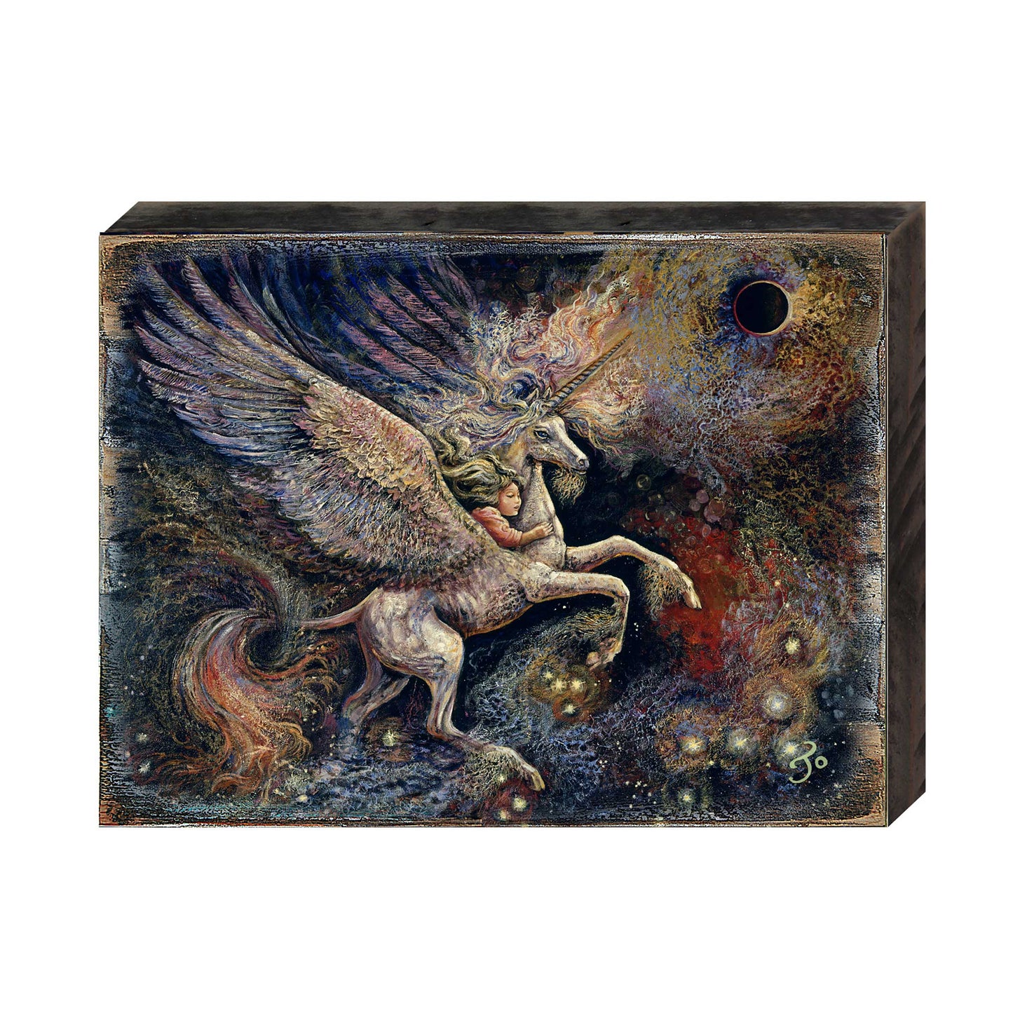 Unicorn Pegasus Fantasy Wooden Wall Art by Josephine Wall - Fantasy Decor - 852140-JW