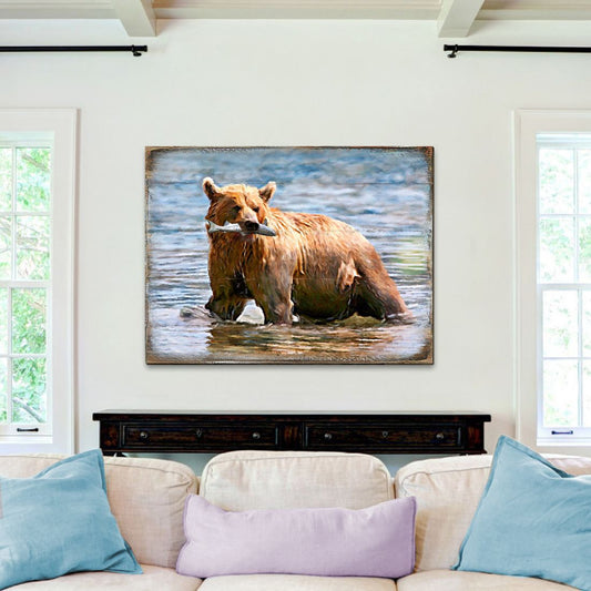 Bear Art Wooden Wall Art by Nature Wonders - Nature Wildlife Decor  - 95297B