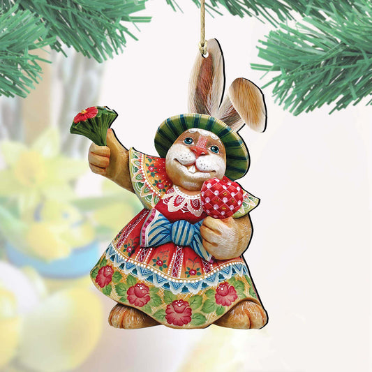 Mamie Bunny Wooden Ornaments Easter by G. DeBrekht - Easter Spring Decor - 8154421