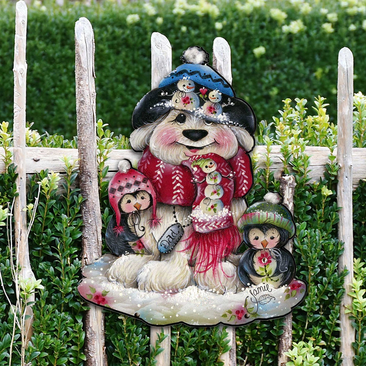 Christmas Dog Penguin Door Decor by Jamie Mills-Price - Pets Dog and Cats Decor - 8457503H