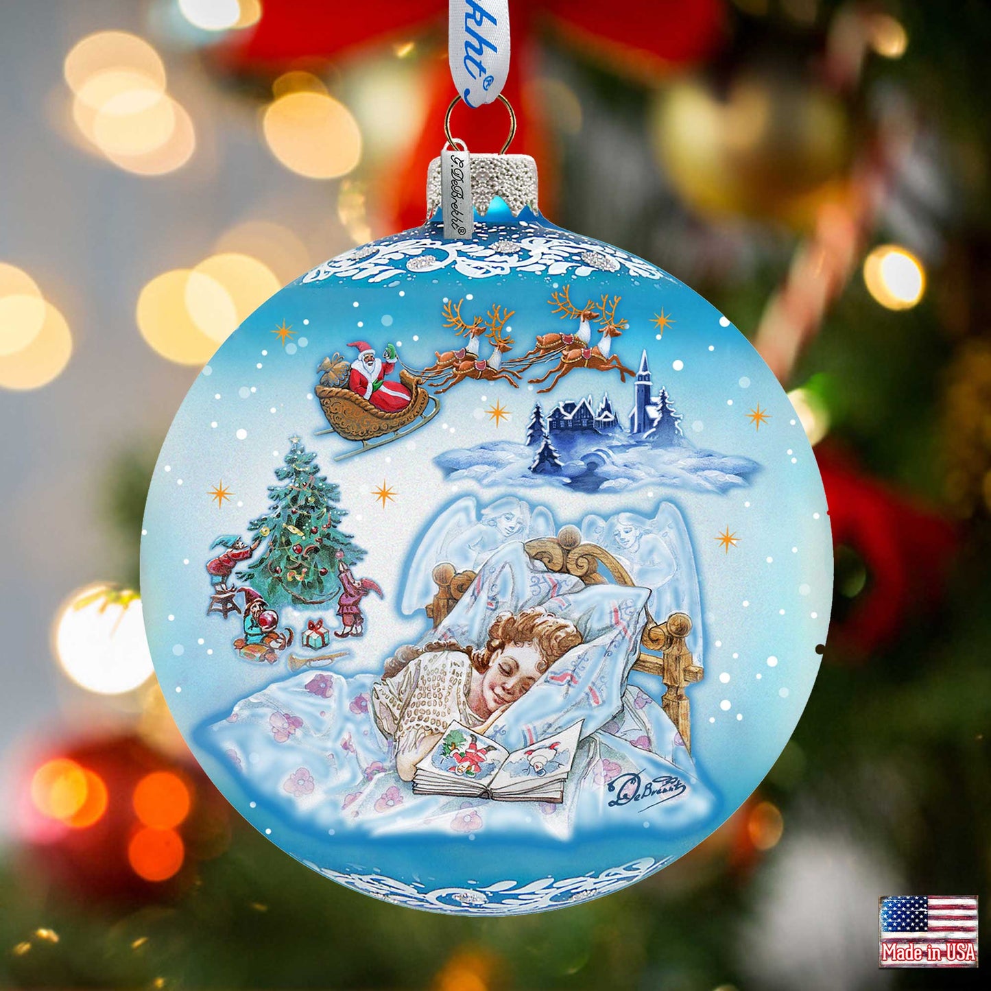 Winter Fairy Tale Dream Glass Ornament Limited Edition by G. DeBrekht - Santa Snowman Decor - 73831-1