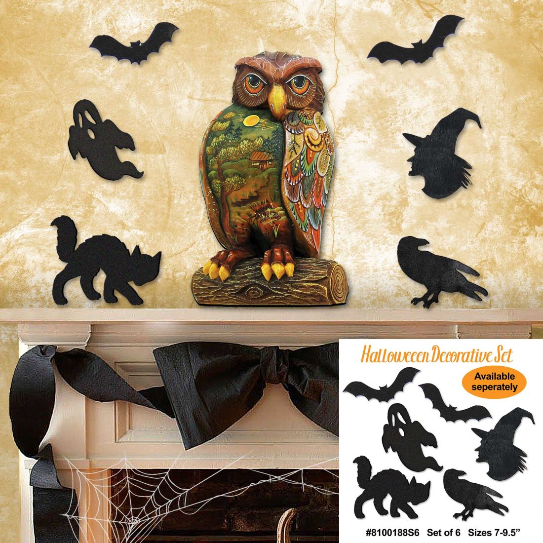 Owl Halloween Door Decor by G. DeBrekht - Thanksgiving Halloween Decor - 8158912H