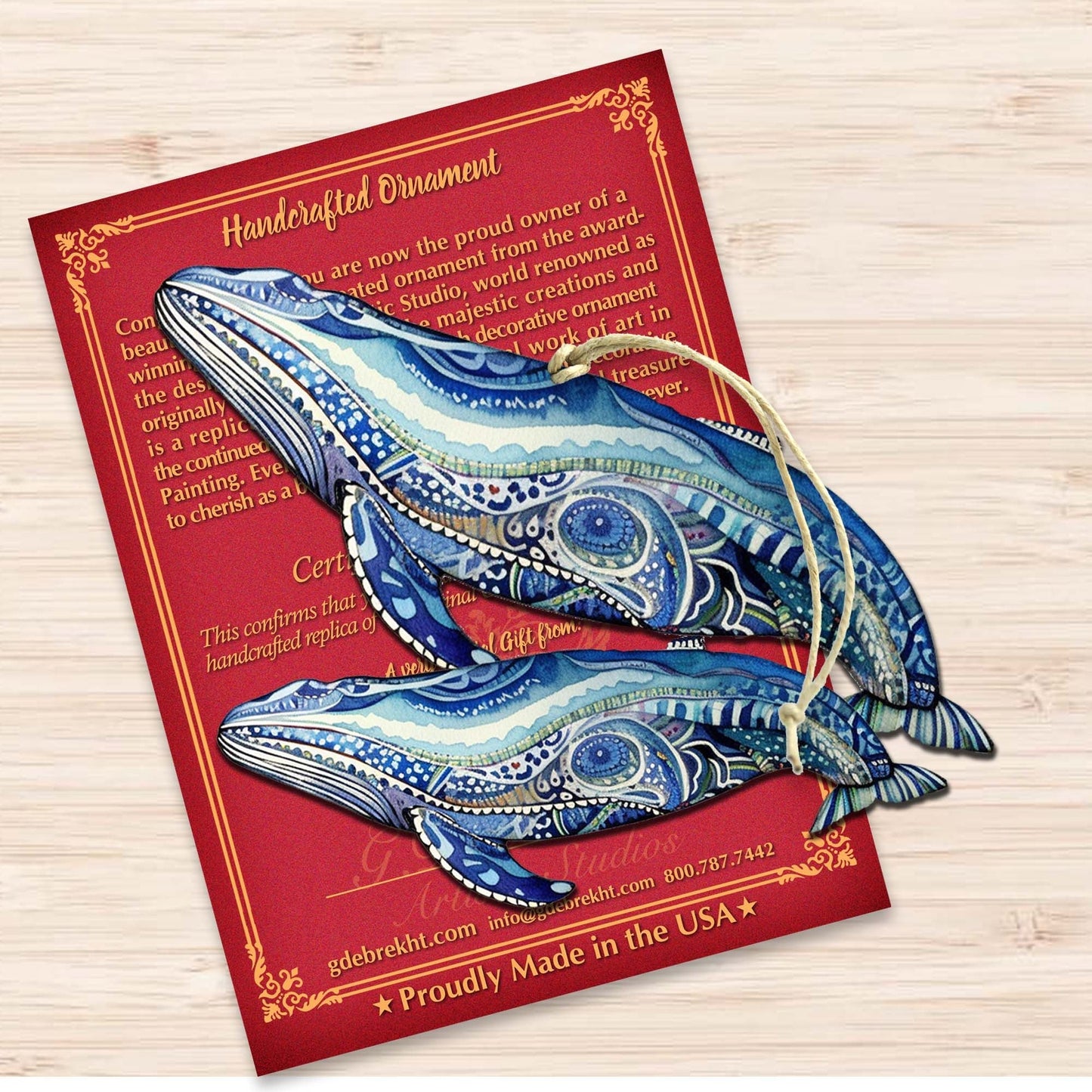 Alaskan Magic Humpback Wooden Ornaments by G.Debrekht - Wildlife Holiday Decor - 8710107-2