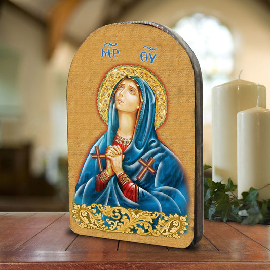 Maria Magdalena Wooden Gold Plated Religious Christian Sacred Icon - Inspirational Icon Decor - 86014