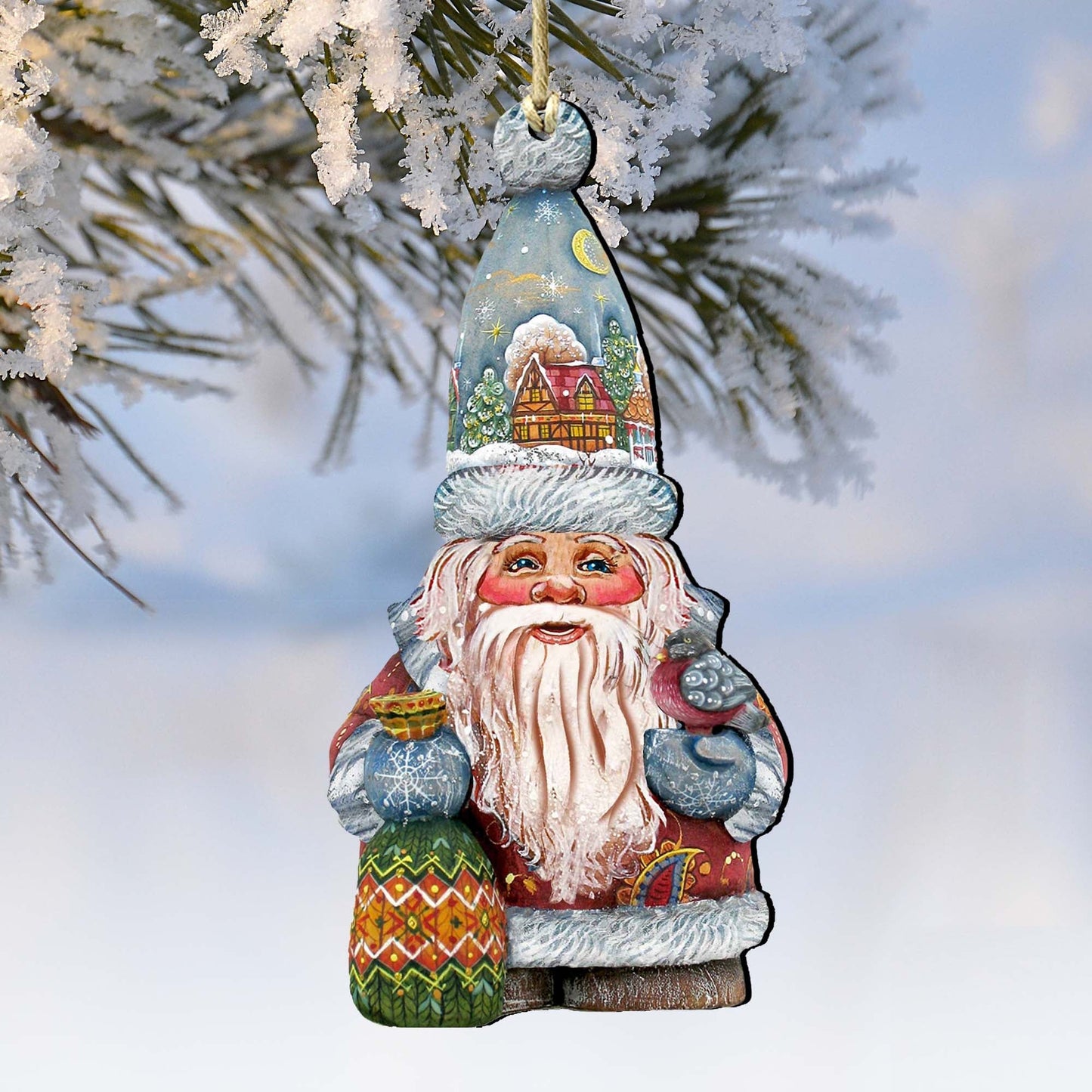 First Noel Christmas Wooden Ornaments by G. DeBrekht - Christmas Santa Snowman Decor - 8116410