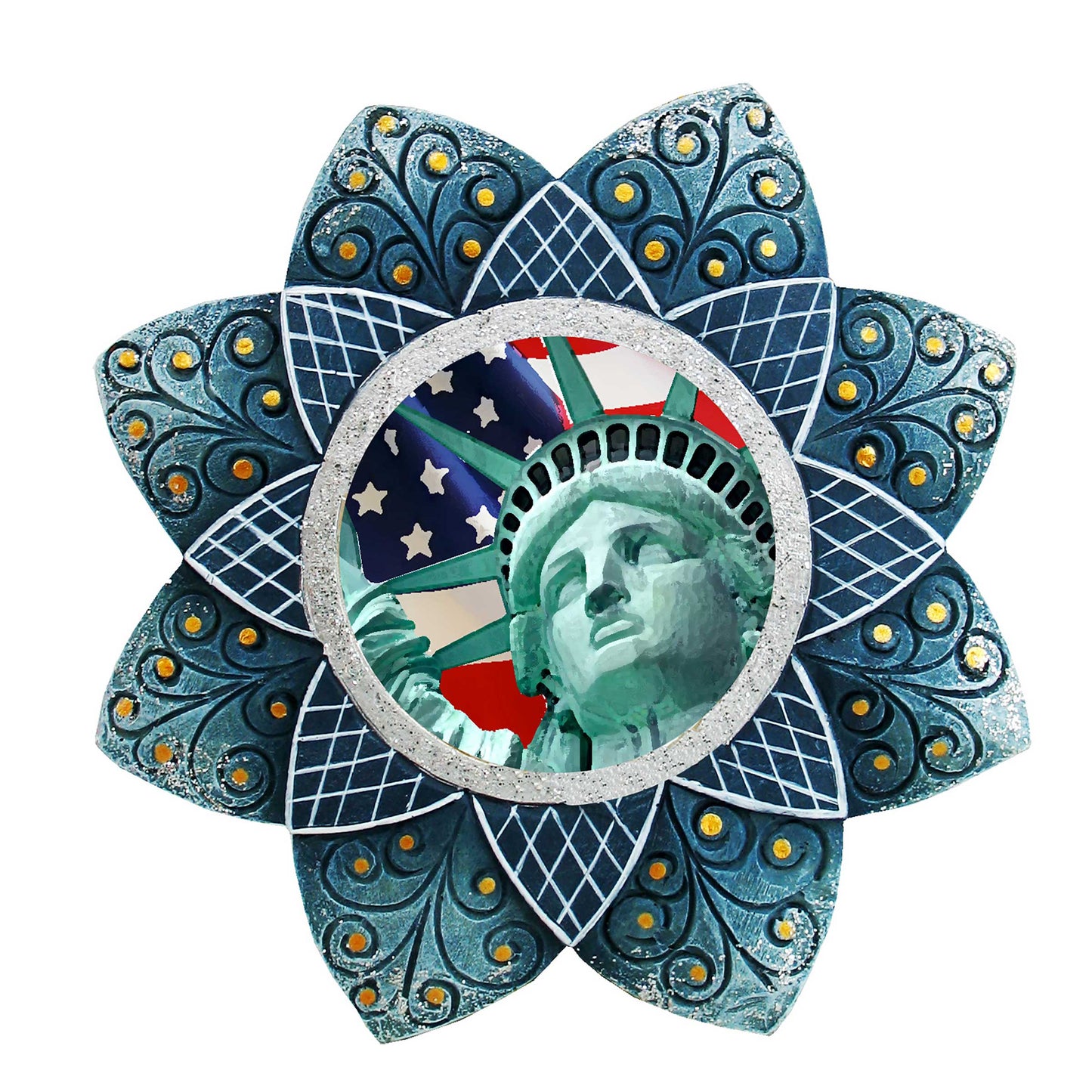 Statue of Liberty Sculpted Hand-Painted Christmas Ornament by G. DeBrekht - American Christmas Decor - 6103401