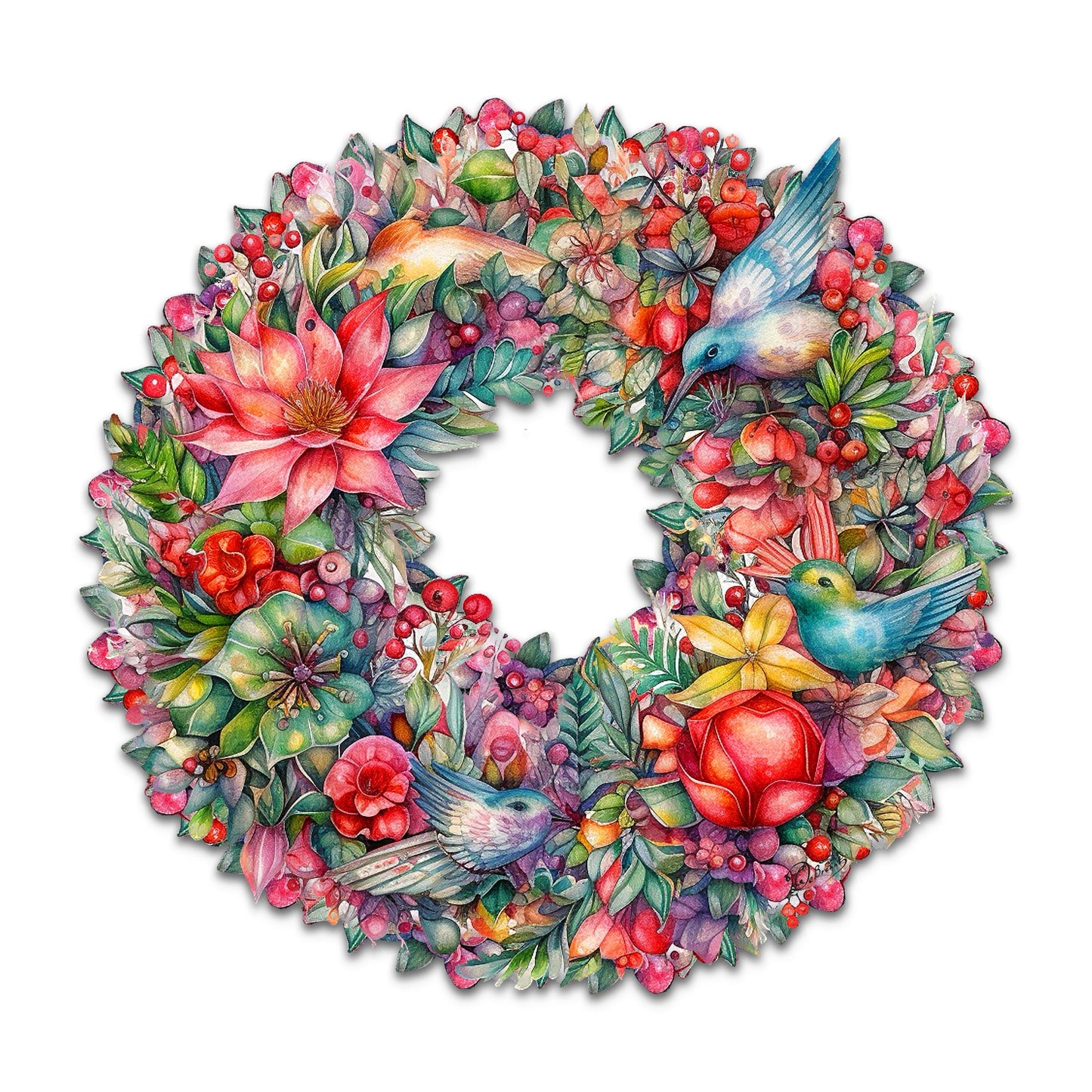 Summer Blooms Wreath Holiday Door Decor by G. Debrekht - Spring Easter Decor - 8611072H