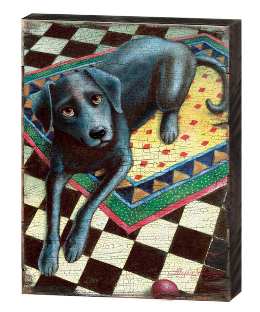 Ready When You Are Wooden Wall Art by Laura Seeley - Pets Dog and Cats Decor - 8511117B