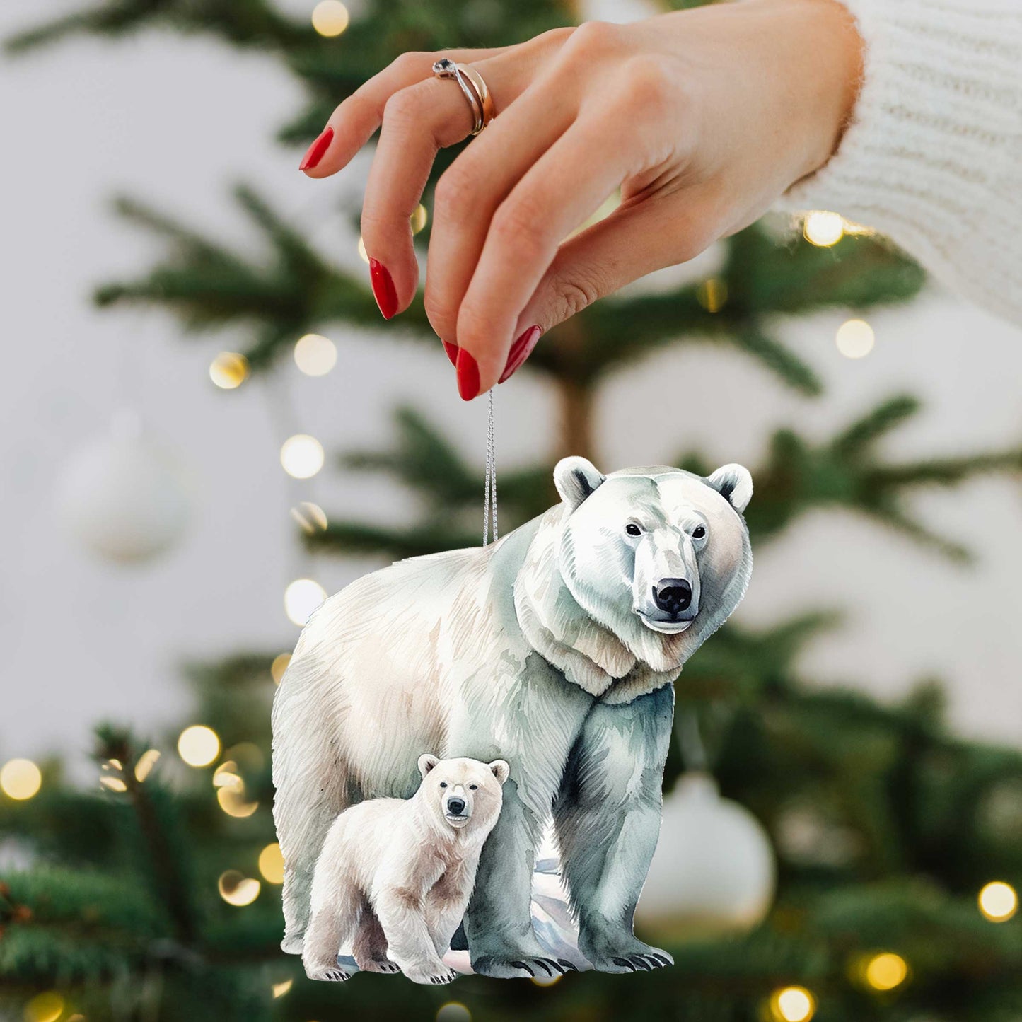 Alaskan Bears Wooden Ornaments Set of 3 by G. Debrekht - Wildlife Holiday Decor - 8091320S3