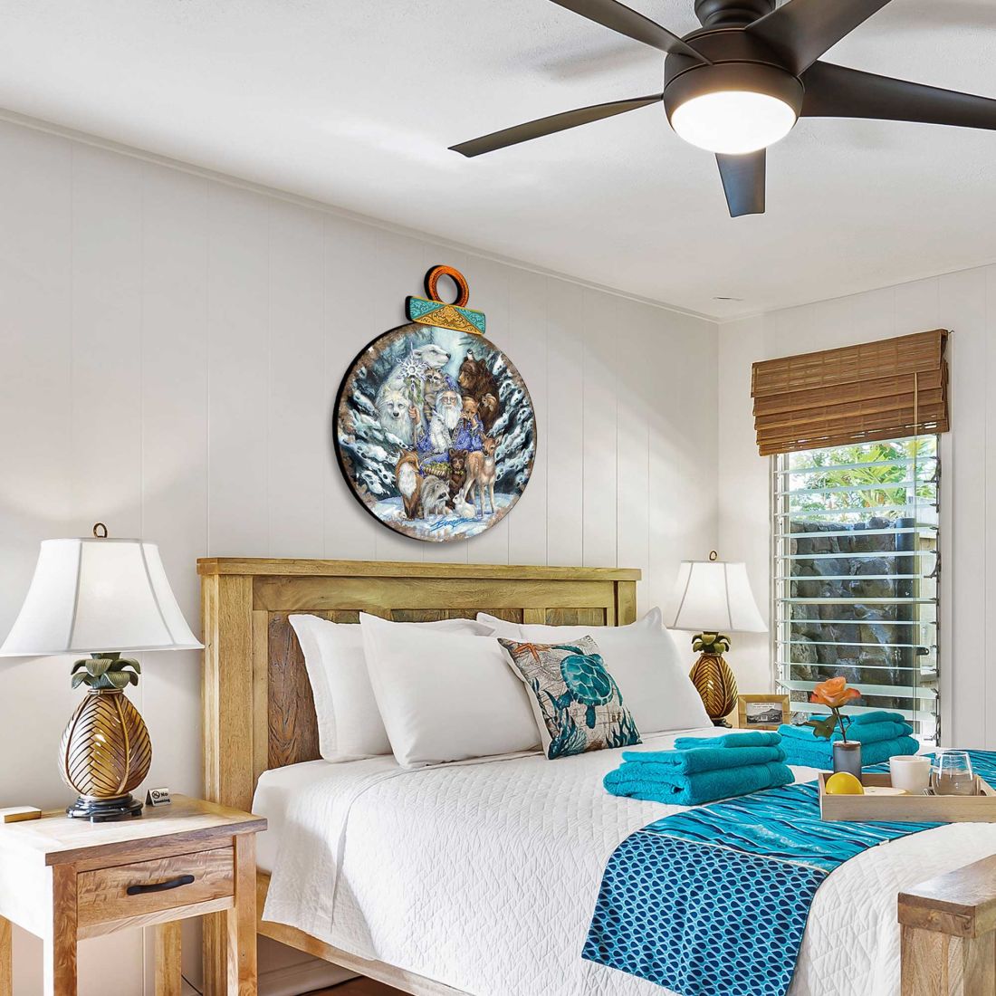 Gather in Peace Father Winter Animals Wall Hanger by J. Bergsma - Christmas Decor - 8591968H-JB