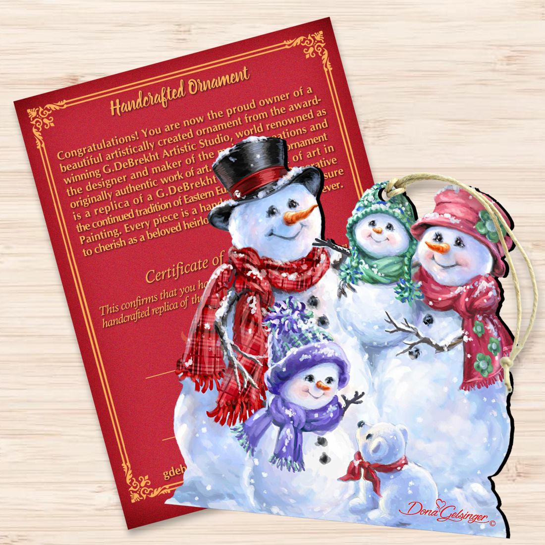 Snowflake Family Wooden Ornaments by Gelsinger - Nativity Holiday Decor - 8161018-1540