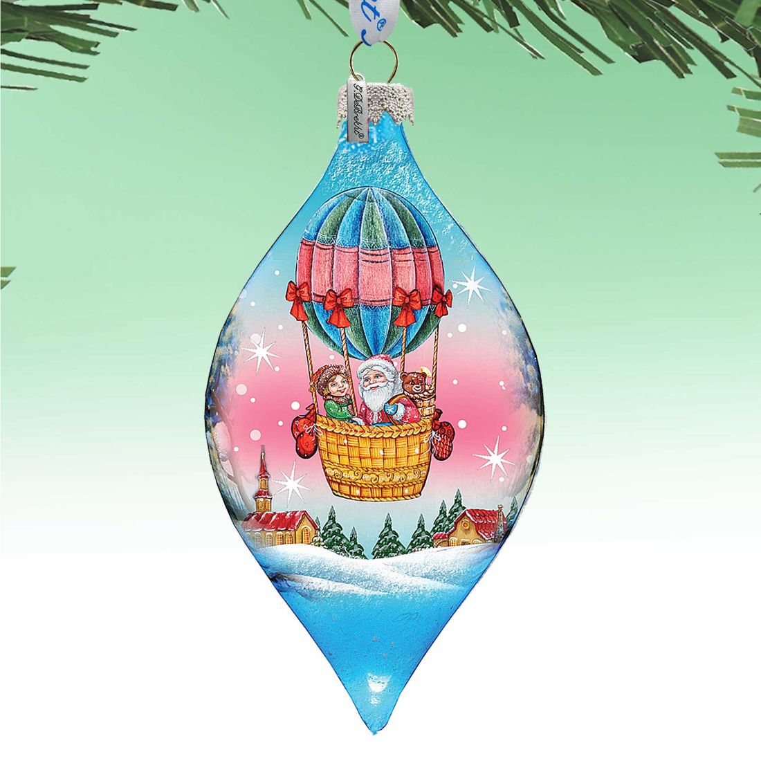 Air Balloon Glass Ornament by G. DeBrekht - Christmas Decor - 74179