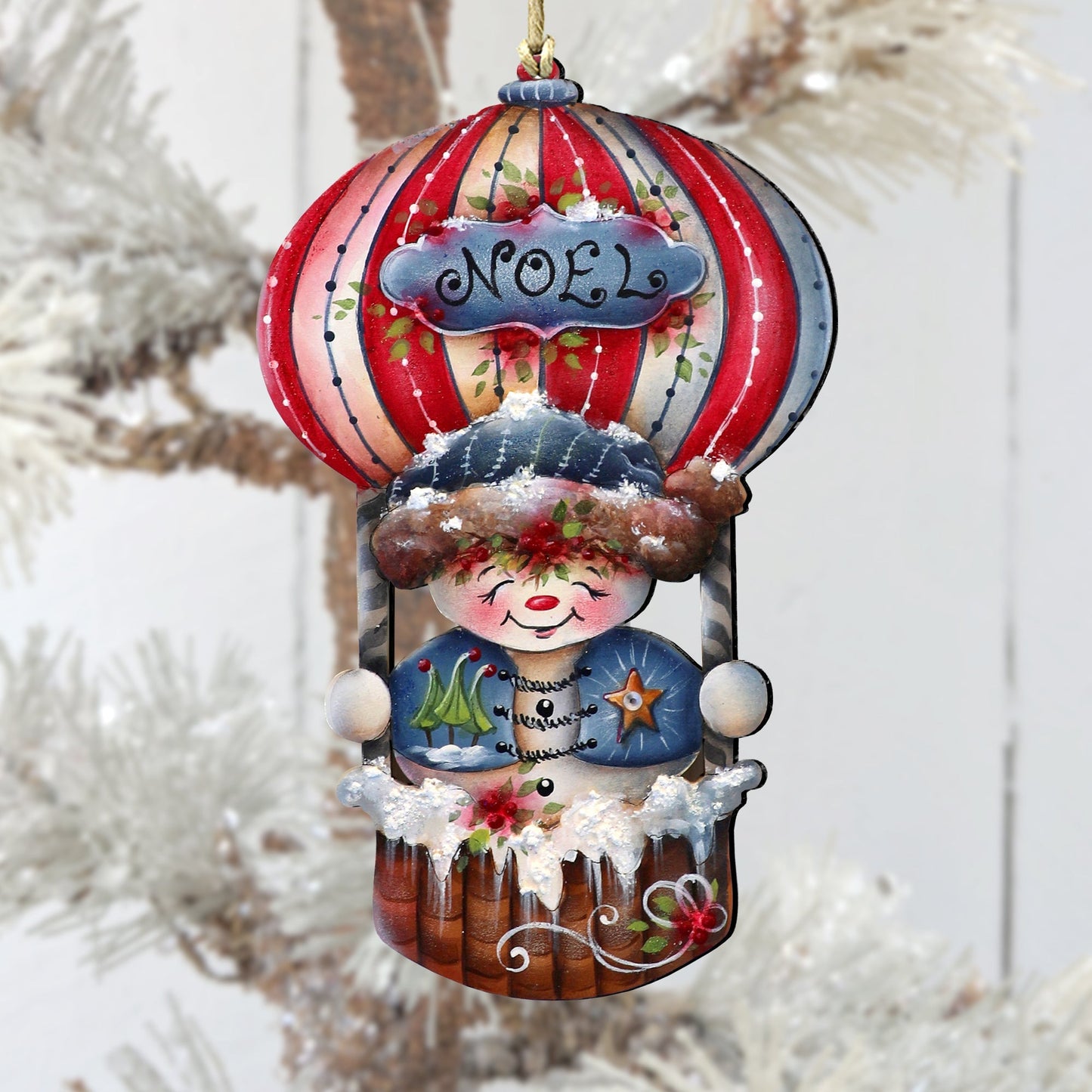 Frosty Journey Wooden Ornaments by Jamie Mills-Price Christmas Santa Snowman Decor - 8611068-1-MP