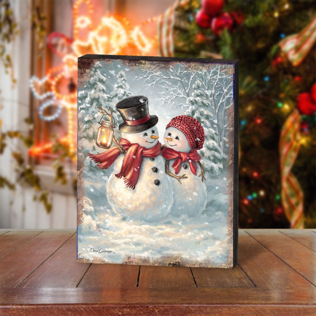 Snow Much in Love Art Wooden Wall Art by D. Gelsinger - Christmas Santa Snowman Decor - 95603B-1708