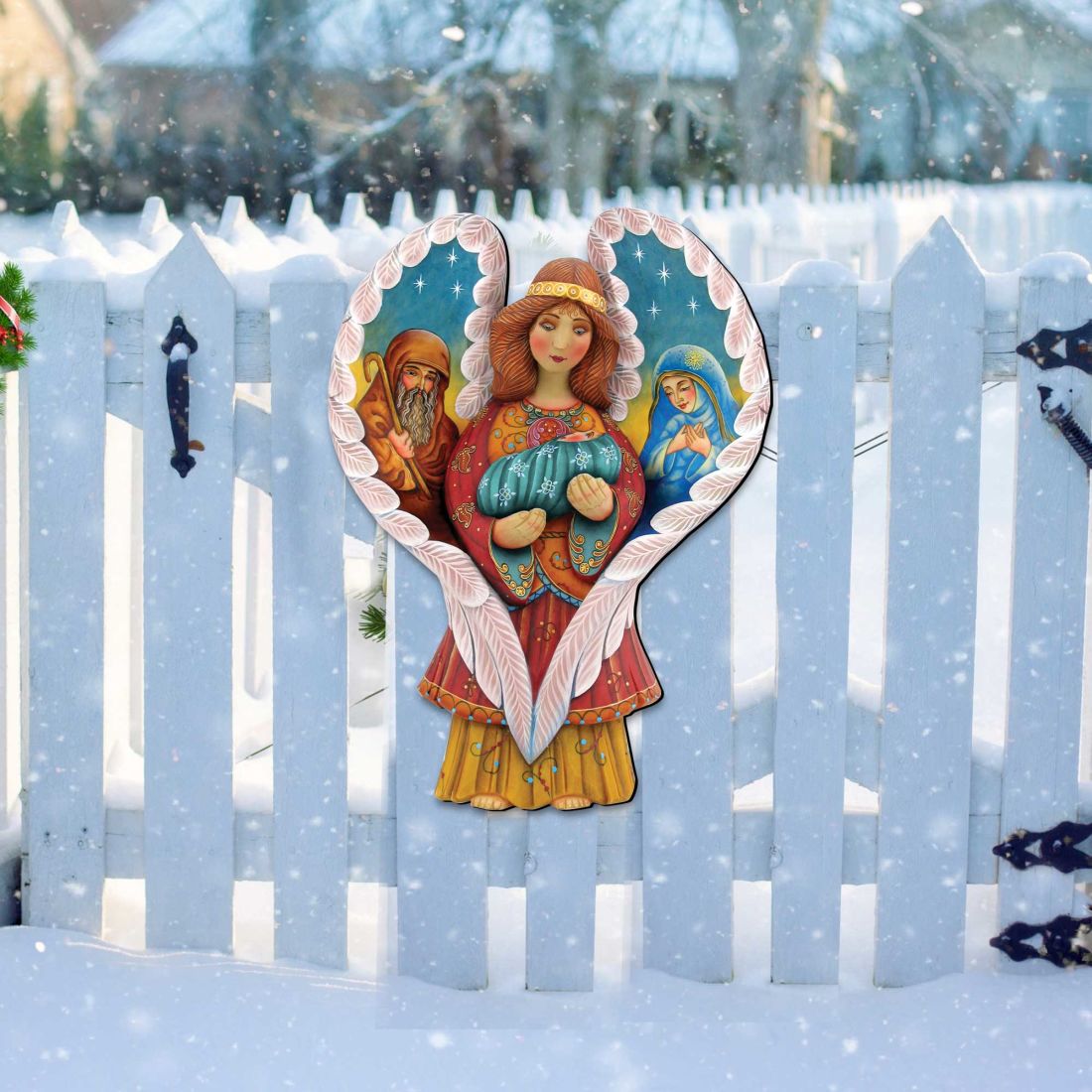 Holy Family Angel Door Decor by G. DeBrekht - Nativity Holiday Decor - 8154107H