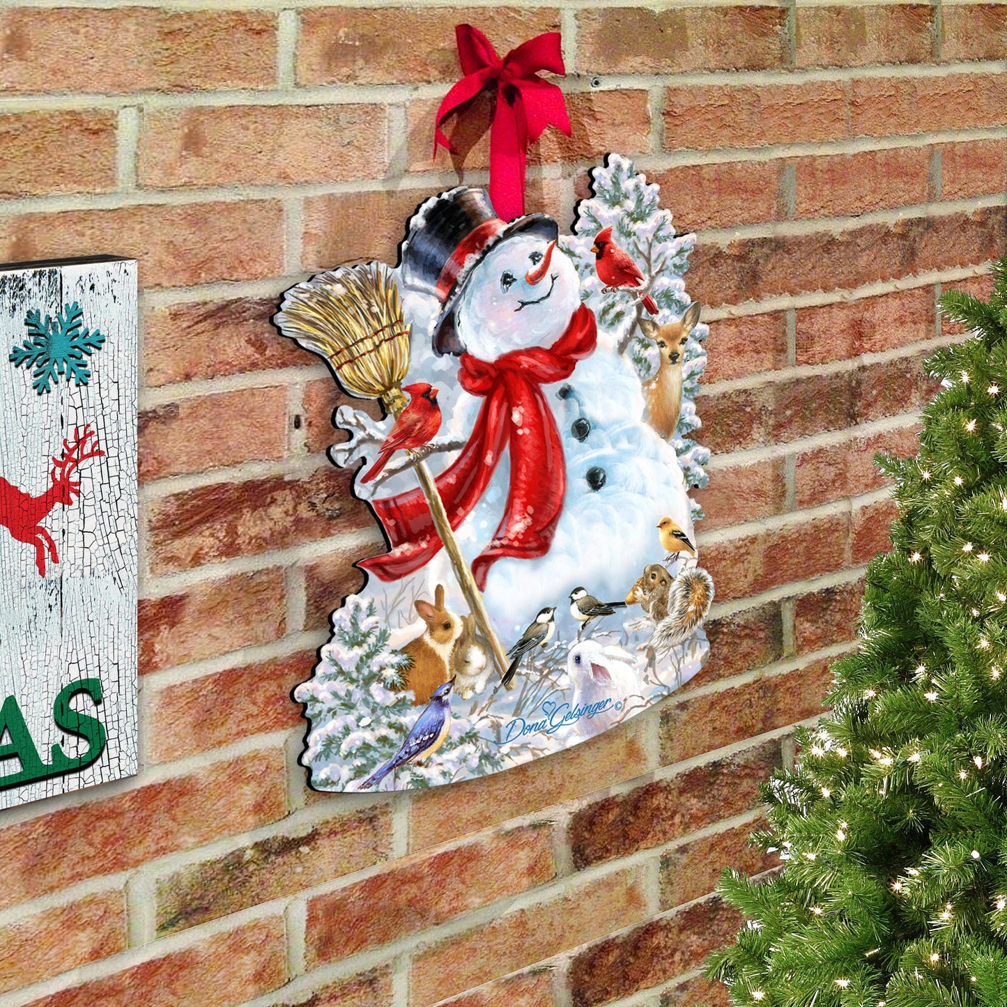 Frosty Forest Friends Christmas Door Decor by D. Gelsinger - Christmas Santa Snowman Decor - 8461026H-1624