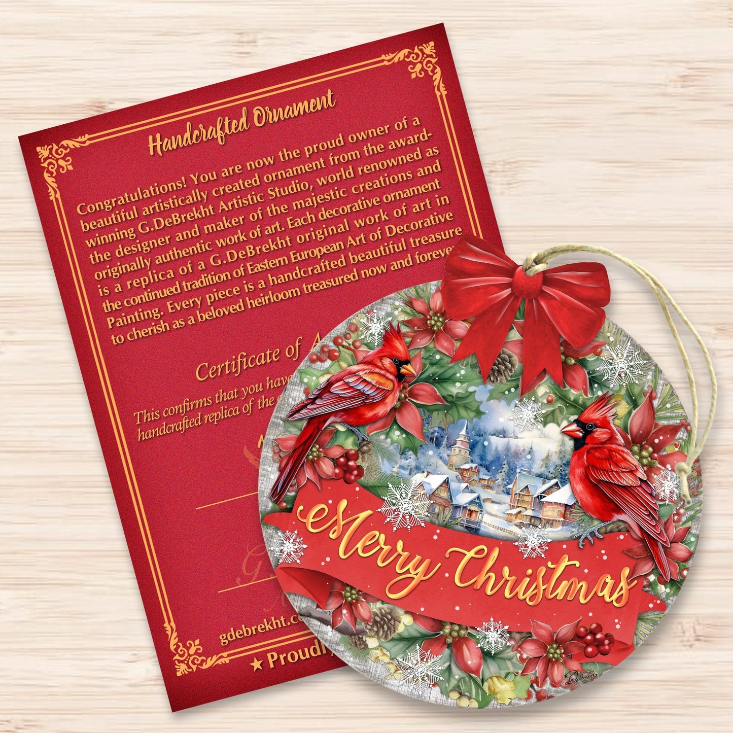 Merry Christmas Wooden Ornaments by G. Debrekht Christmas Decor - 933121