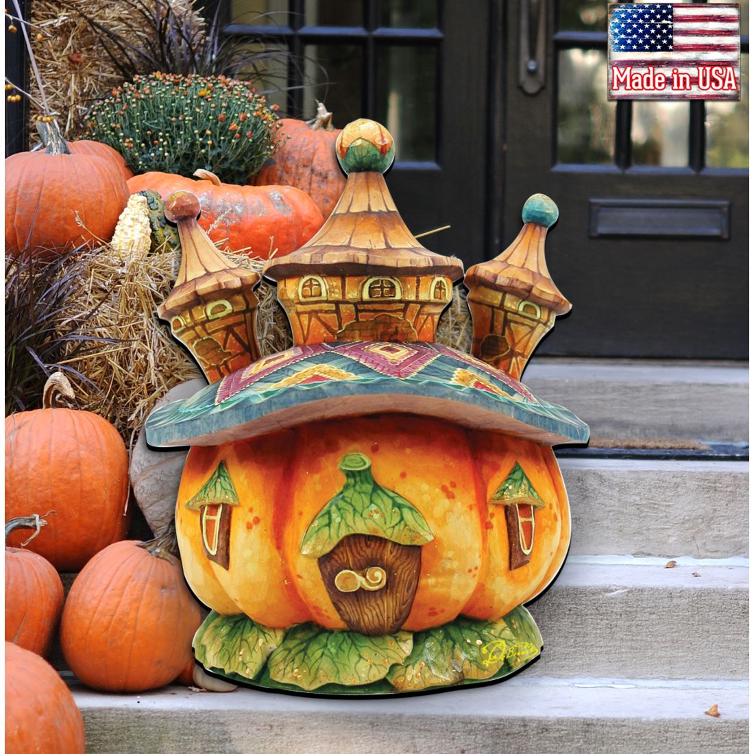 Pumpkin Castle Halloween Door Decor by G. DeBrekht - Thanksgiving Halloween Decor - 8158413H