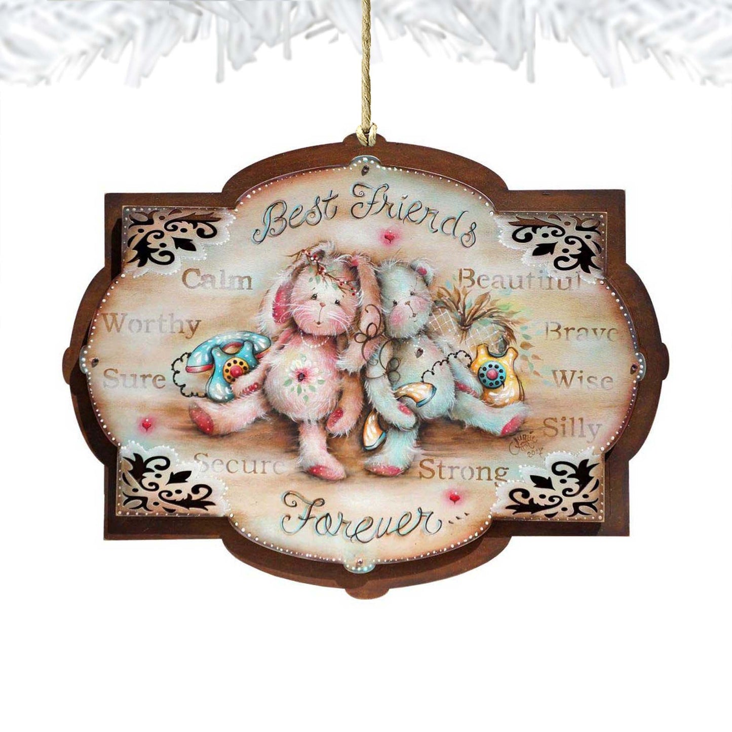 Best Friends Forever Wooden Ornaments by Jamie Mills-Price - Easter Spring Decor - 8457606