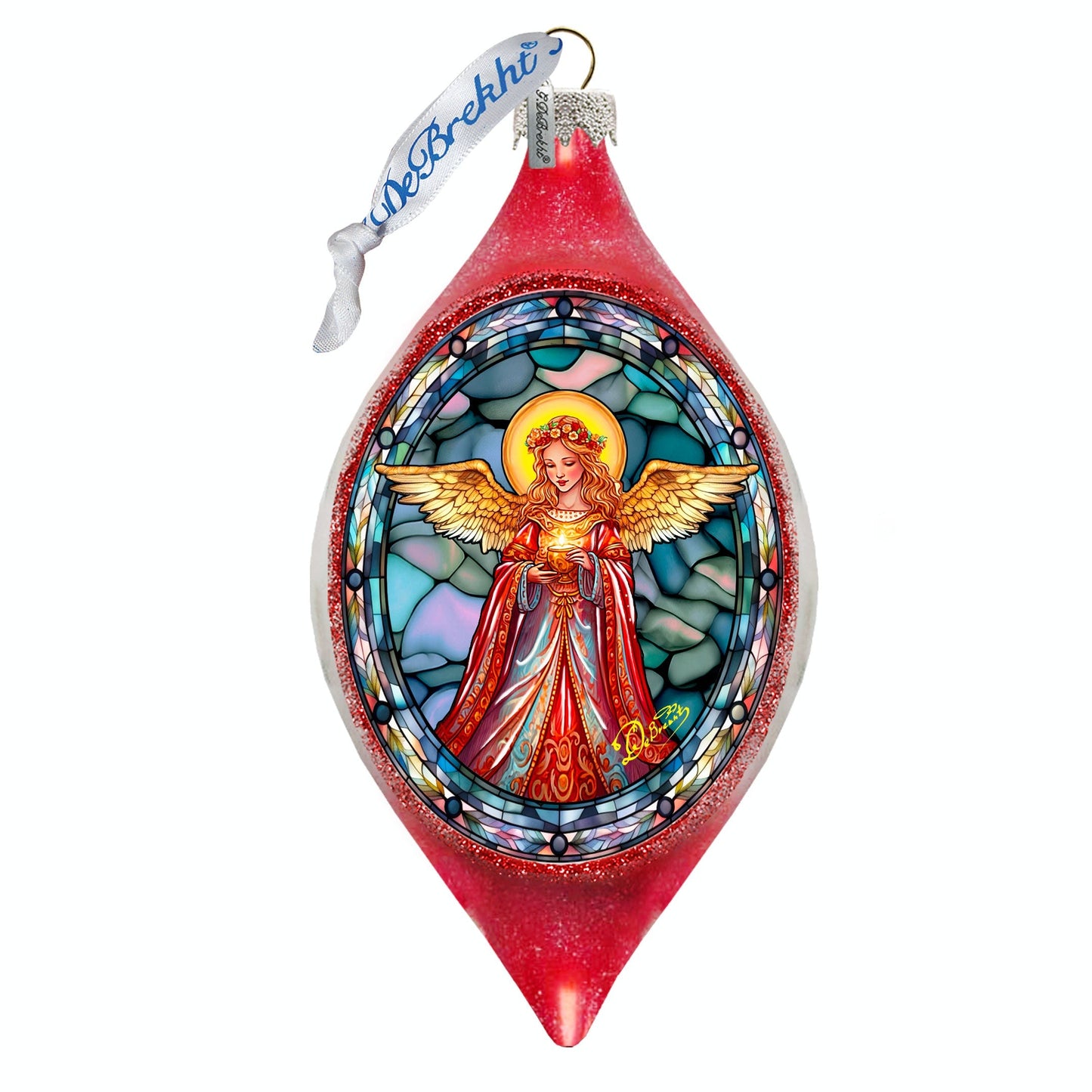 Angel of Hope Drop Glass Ornament by G. Debrekht - Nativity Holiday Decor - 757-053