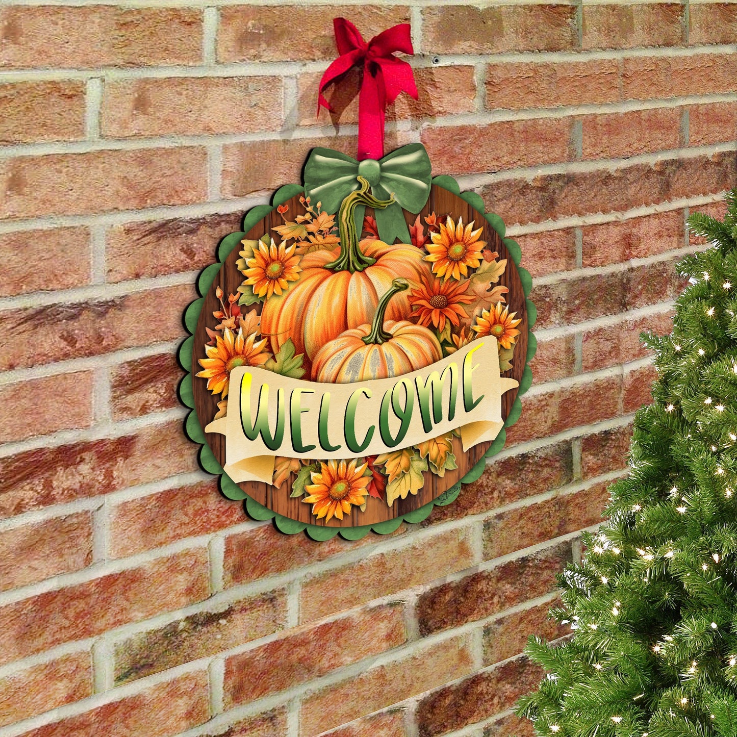 Welcome Front Door Welcome Sign, Wooden Front Porch Decor by G. Debrekht Thanksgiving Halloween Decor - 933123H