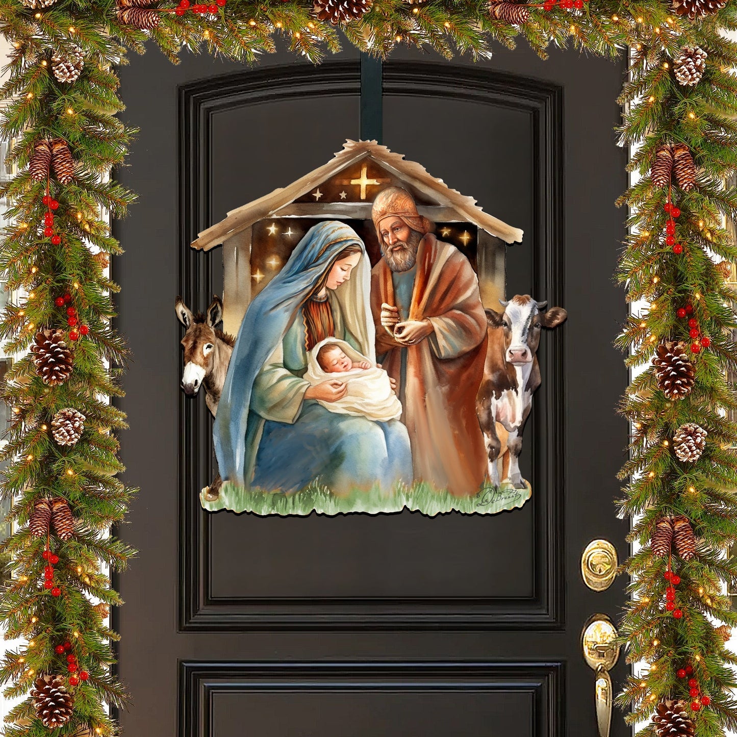 Born Under Bright Star Nativity Holiday Door Decor by G. Debrekht - Nativity Holiday Decor - 8611082H