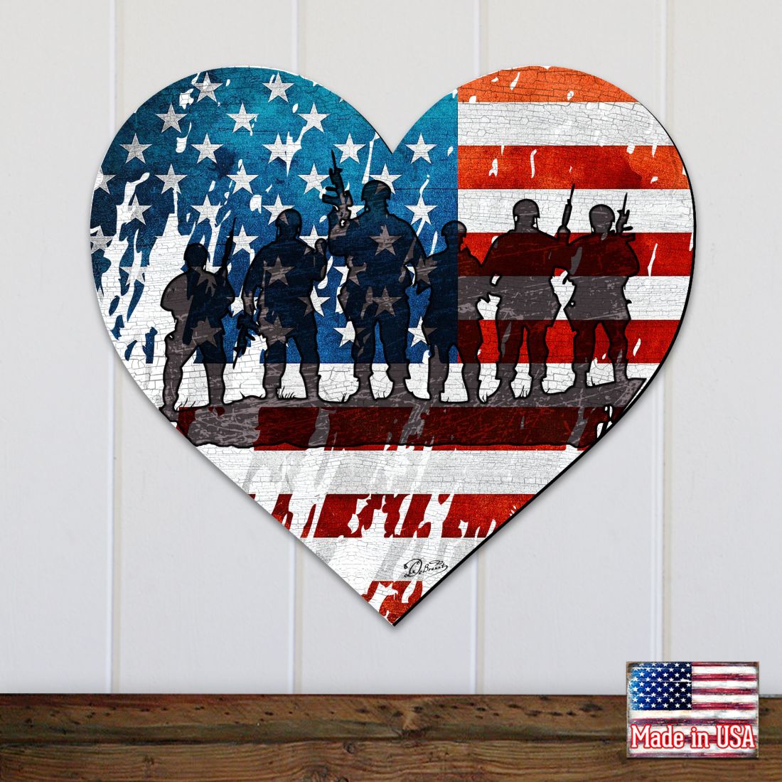 USA Military Heart Holiday Door Decor - American Christmas Decor - 8187130H