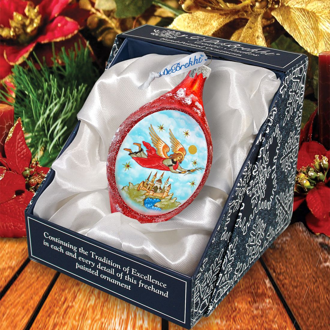 Watching Over You Drop Glass Ornament by G. DeBrekht - Nativity Holiday Decor - 757-211