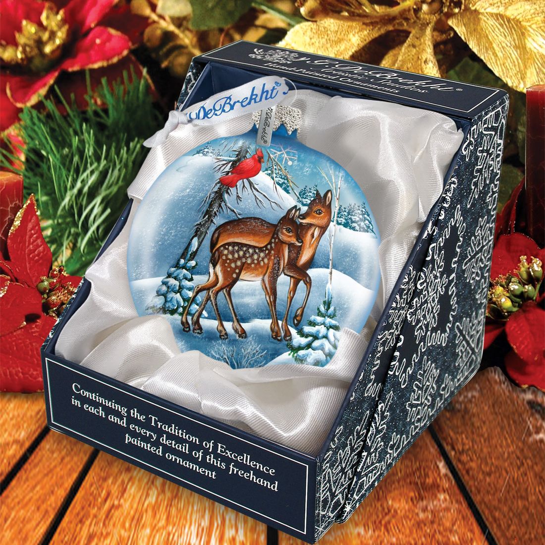 Deer Ball Glass Ornament by G. DeBrekht - Wildlife Holiday Decor - 73414