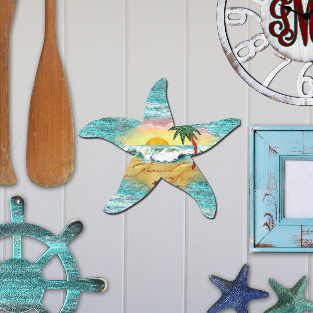 Starfish Coastal Door Decor by G. DeBrekht - Coastal Holiday Decor - 8198531H
