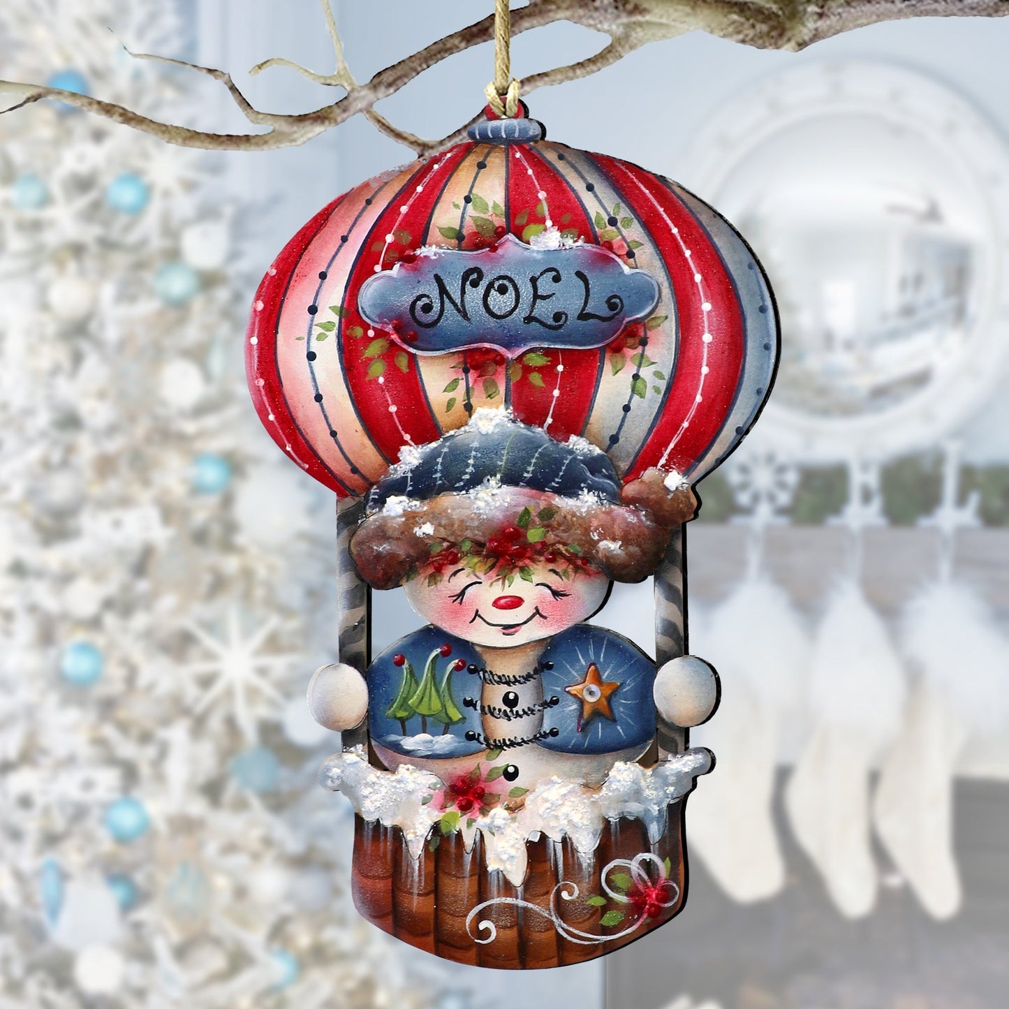 Frosty Journey Wooden Ornaments by Jamie Mills-Price Christmas Santa Snowman Decor - 8611068-1-MP