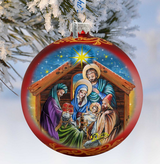 The Gift of the Three Kings Glass Ornament Limited Edition by G. DeBrekht - Nativity Holiday Decor - 73905