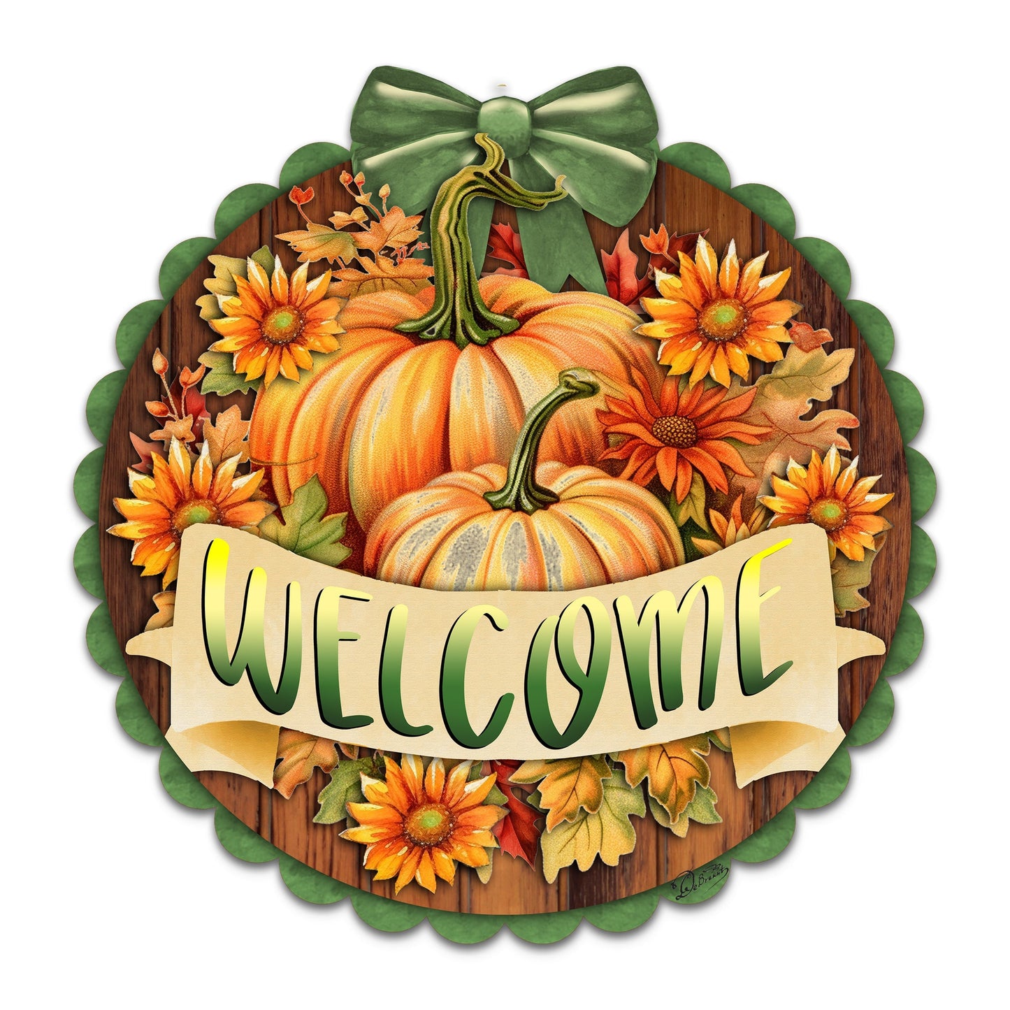 Welcome Front Door Welcome Sign, Wooden Front Porch Decor by G. Debrekht Thanksgiving Halloween Decor - 933123H