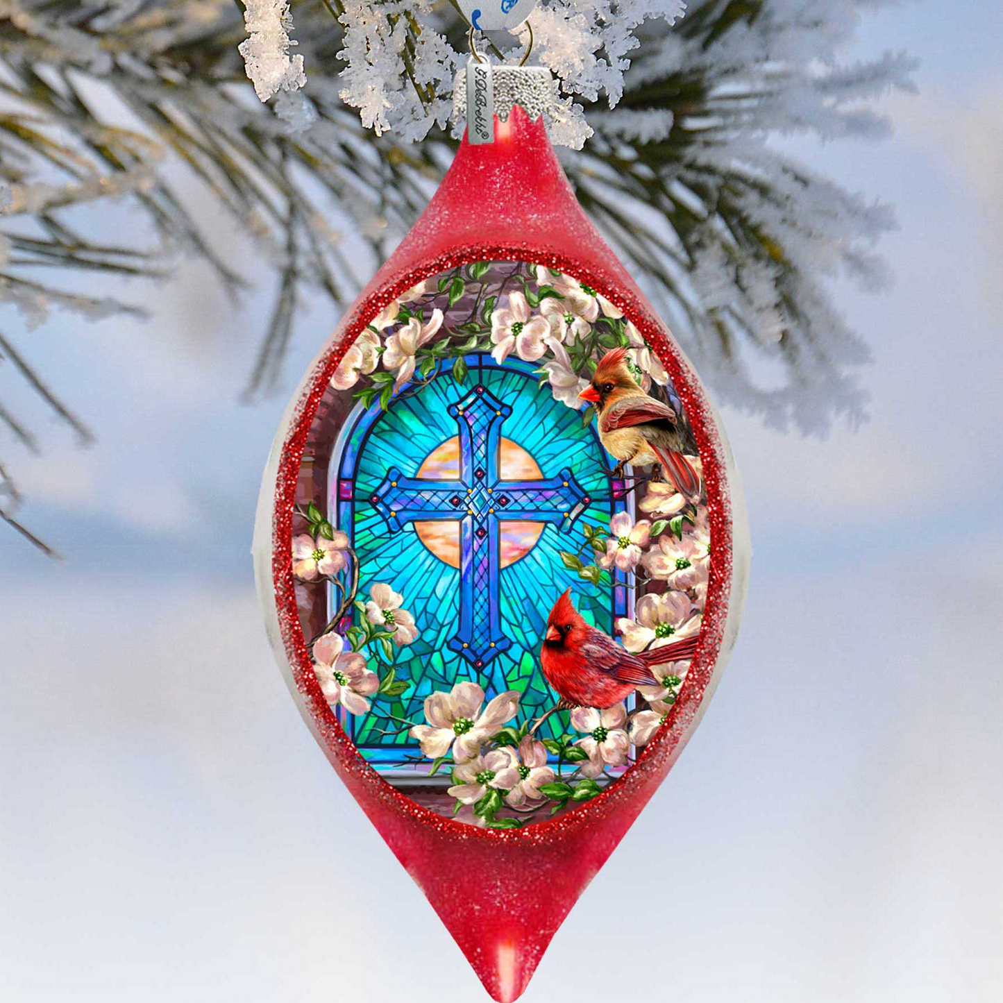 Sunday Morning Drop Glass Ornament by D. Gelsinger - Easter Spring Decor - 757-056-DG