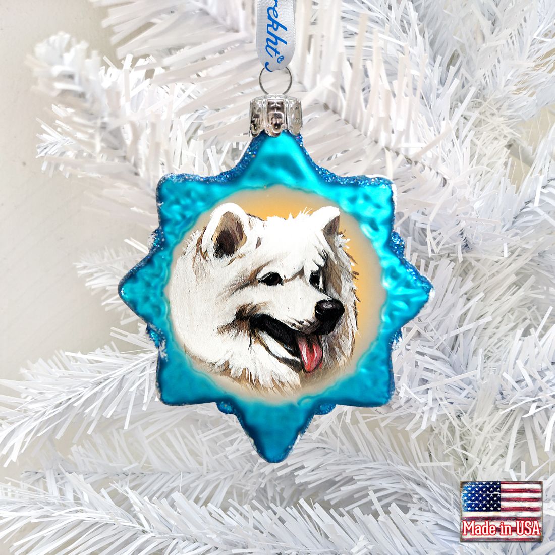 White Husky Mercury Glass Ornament by G. DeBrekht - Pets Dog and Cats Decor - 774017