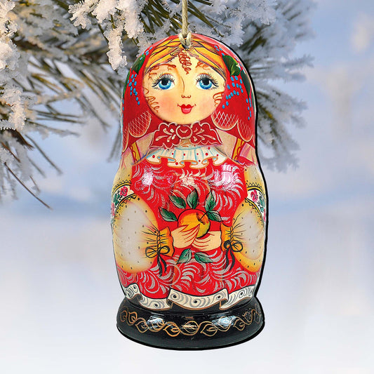 Nesting Doll Matreshka Wooden Ornaments by G. DeBrekht - Christmas Decor - 8115010
