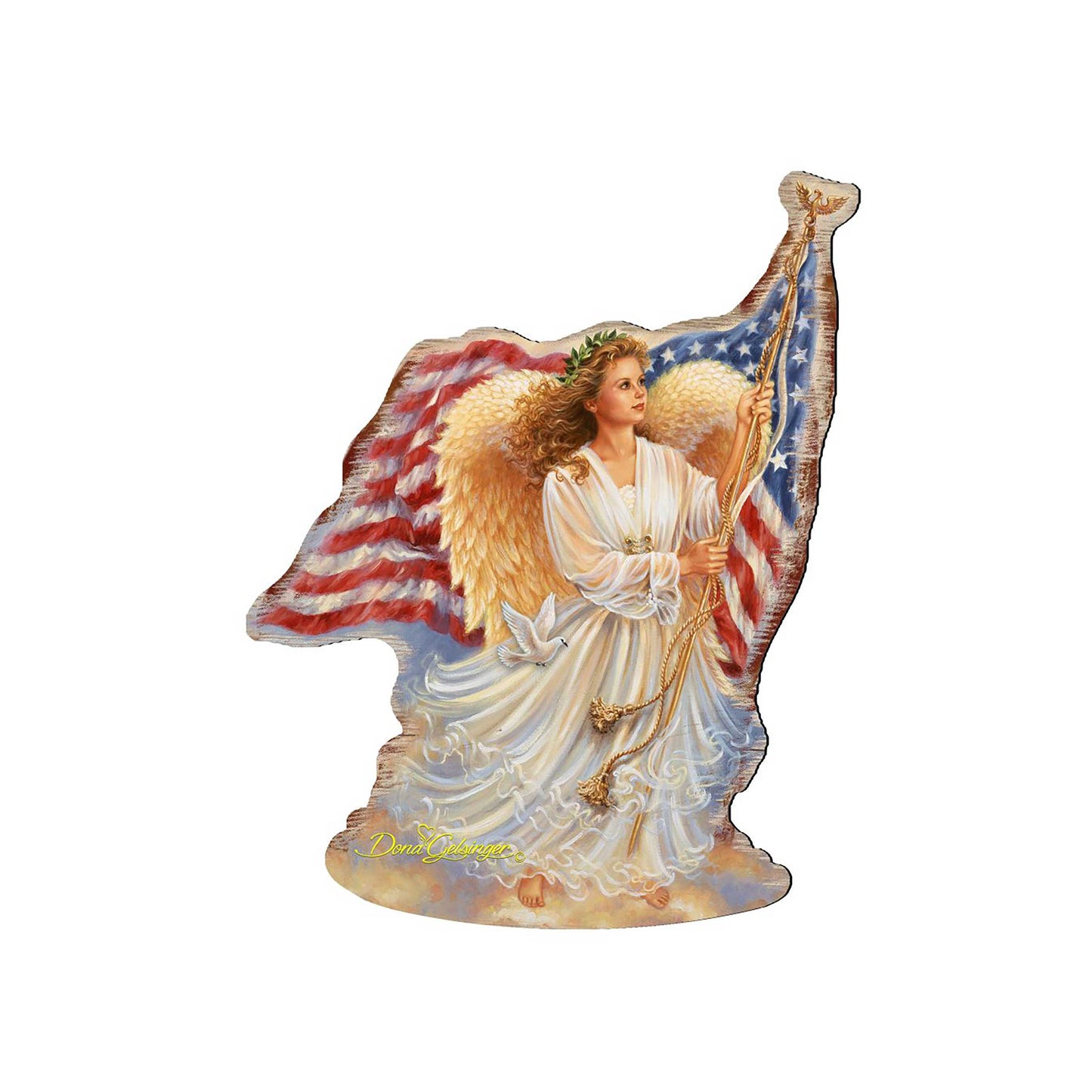 American Freedom Angel Holiday Door Decor by D. Gelsinger - American Christmas Decor - 8461021H-0107