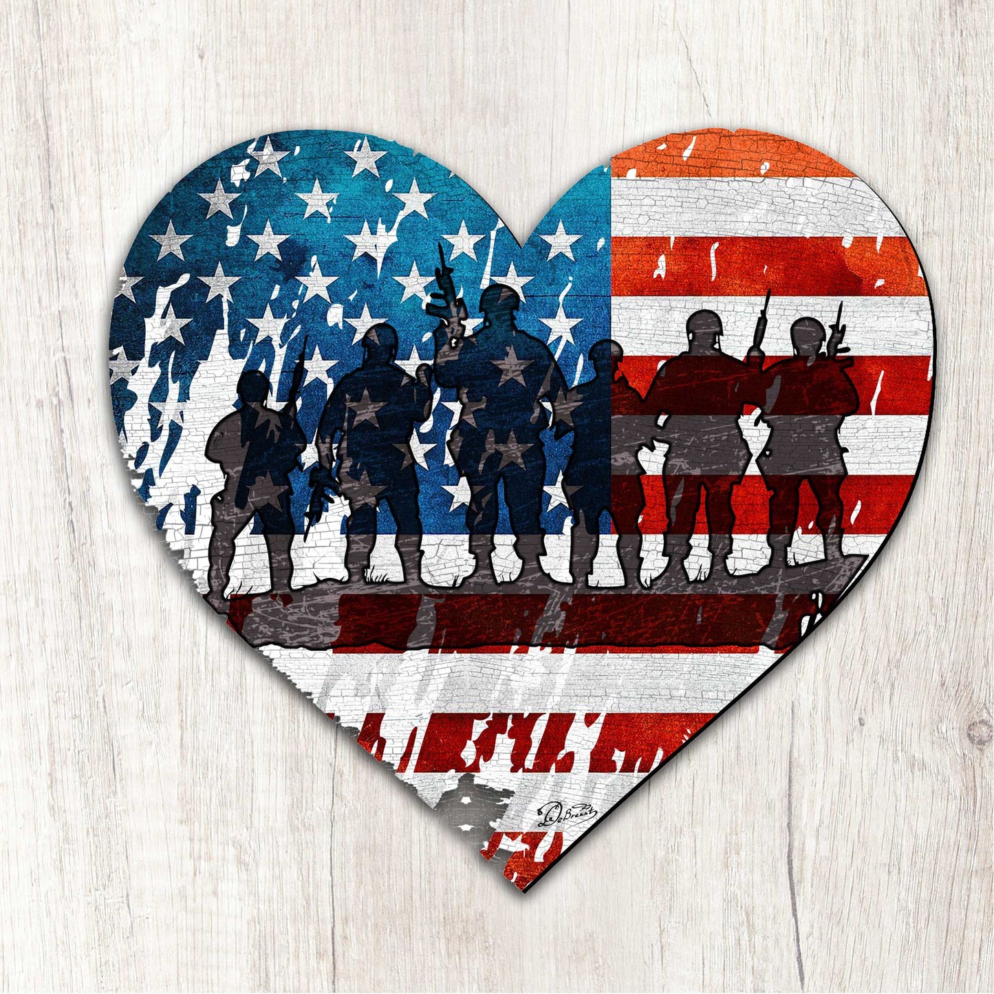 USA Military Heart Holiday Door Decor - American Christmas Decor - 8187130H