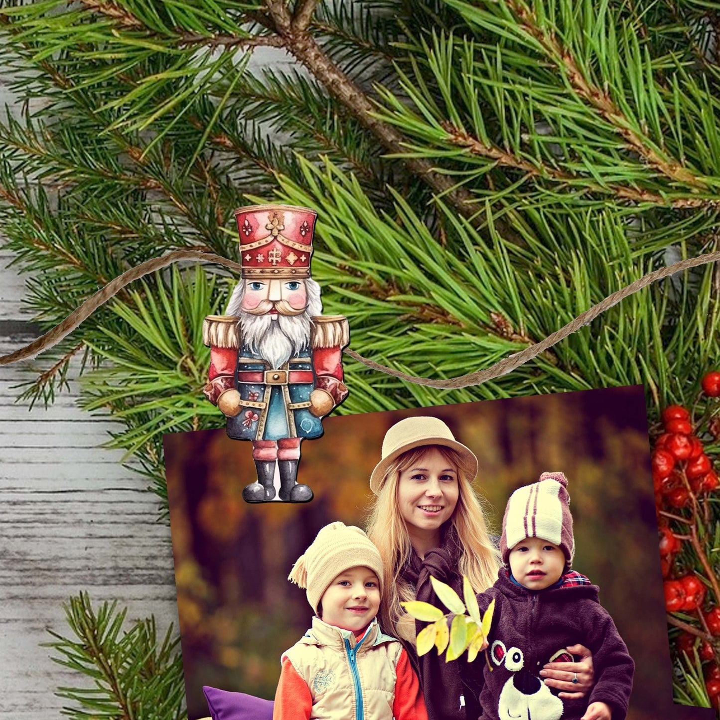 Nutcrackers Decorative Wooden Clip-on Ornaments of 6 by G. Debrekht - Christmas Decor - 8090008C-S6