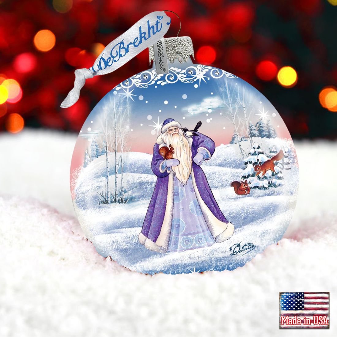 Wilderness Friends Ball Glass Ornament by G. DeBrekht - Wildlife Holiday Decor - 73316