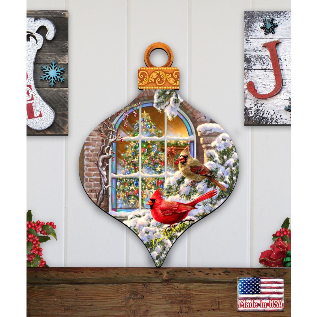 Christmas Birds Holiday Door Decor by D. Gelsinger - Christmas Decor - 8131110H-1318