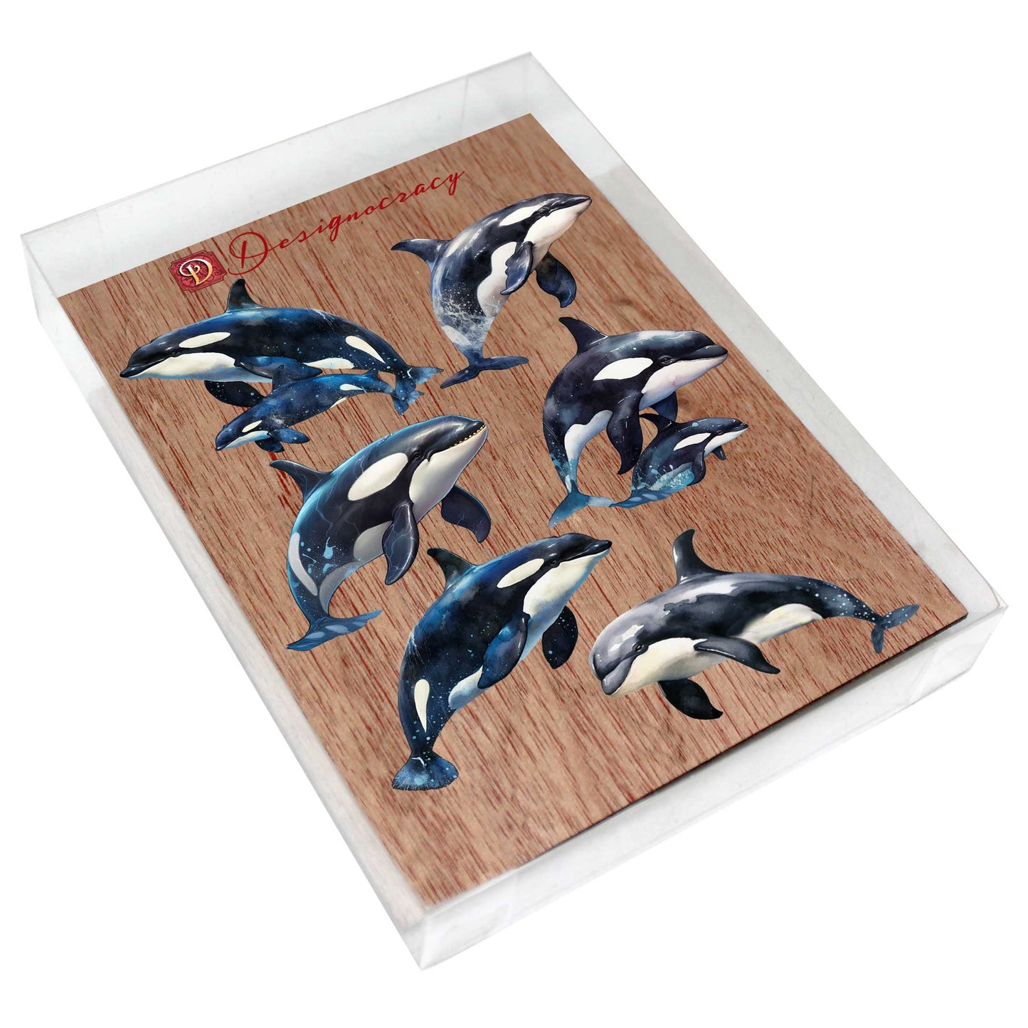 Majestic Orcas Decorative Wooden Magnets Set of 6 by G. Debrekht - Wildlife Coastal Decor - 8090102G-S6