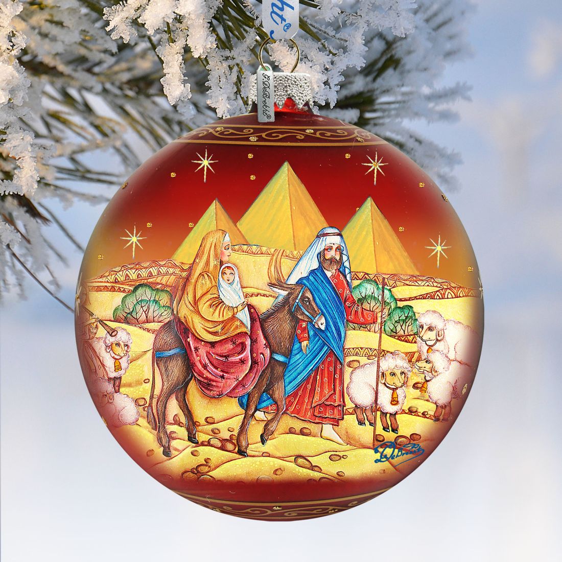Journey to Bethlehem Glass Ornament Limited Edition by G. DeBrekht - Nativity Holiday Decor - 73878