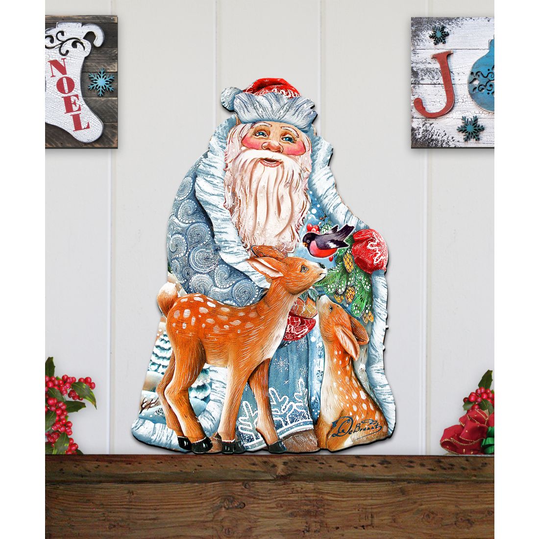 Winter Treasure Christmas Door Decor by G. DeBrekht - Christmas Santa Snowman Decor - 8114500H