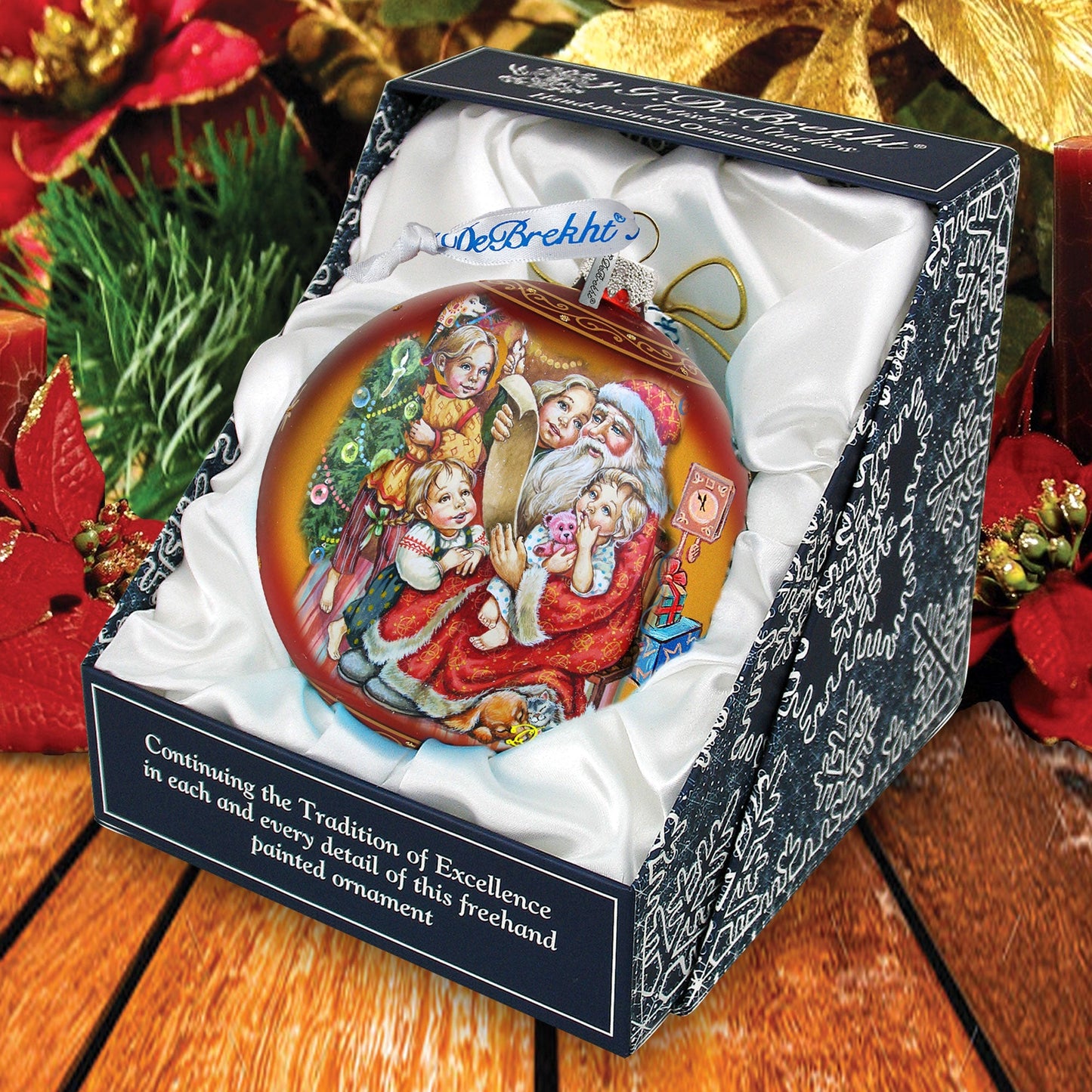 Santa Christmas List Glass Ornament by G. DeBrekht - 73370
